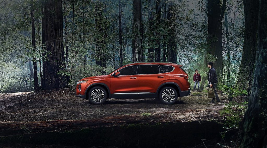 Hyundai Santa Fe in the woods