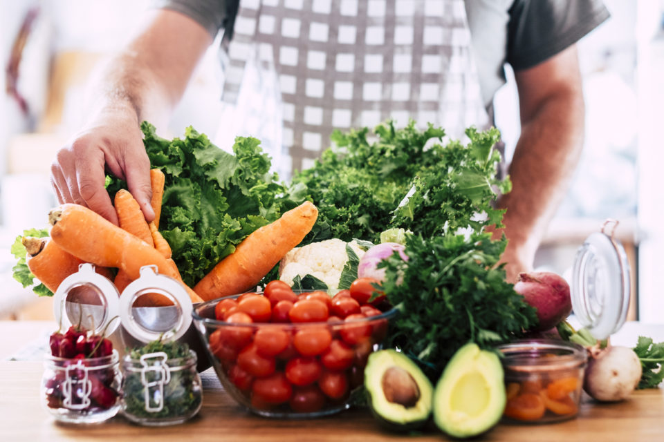 A selection of vegetables on a table